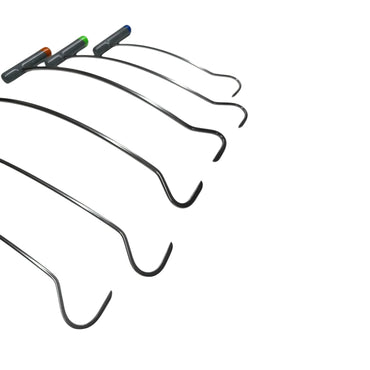 Lurencia Edition 6-Piece Sharp Tip C-Bend Left & Right Steel PDR Tools – Paintless Dent Repair Rods InoxPDR