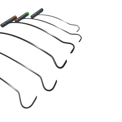 Lurencia Edition 6-Piece Sharp Tip C-Bend Left & Right Steel PDR Tools – Paintless Dent Repair Rods InoxPDR