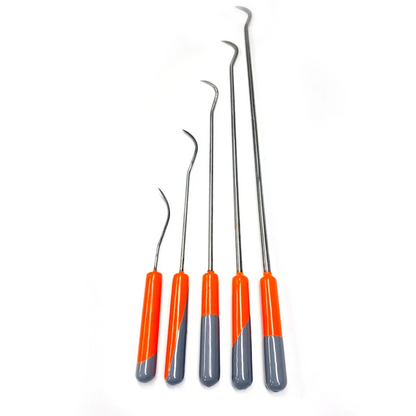 Valdor Edition 5-Piece Sharp Tip Single Bend White Steel PDR Tools – Paintless Dent Repair Rods InoxPDR