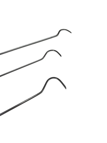 Novira Edition 3-Piece Sharp Tip C-Bend Steel PDR Tools – Paintless Dent Repair Rods InoxPDR