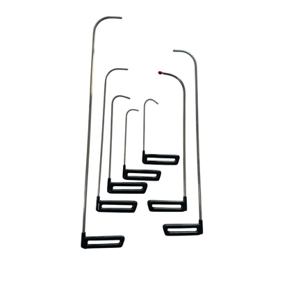 PDR INOX Savona Edition 7-Piece Dent Repair Rod Set – Black Grip Handle, 5–8mm Shafts, 20–75cm Lengths